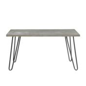 Lexicon 4 Seater Wood Top Dining Room Table with Hairpin Legs - Light Gray/Black