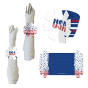 Big Dot of Happiness Stars & Stripes - Patriotic Party Paper Napkin Holder - Napkin Rings - Set of 24