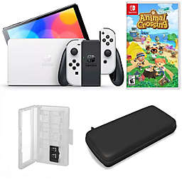 Nintendo Switch OLED in White with Animal Crossing and Accessories