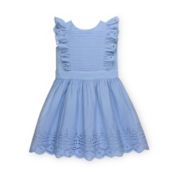 Hope & Henry Girls' Flutter Sleeve Flower Girl Dress (Cornflower Blue, 3-6 Months)