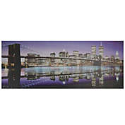 Northlight LED Lighted Famous New York City Brooklyn Bridge Skyline Canvas Wall Art 15.75" x 39.25"