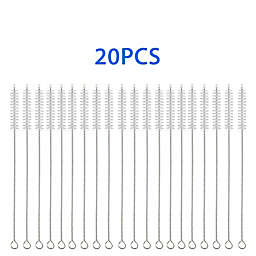 Eeekit 20pcs Stainless Steel Cleaning Brush for Drinking Cup Straw Cleaners