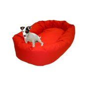 Majestic Pet Product 40-Inch Large Poly / Cotton Waterproof Cushion Red Bagel Bed for Pets
