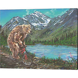 Great Art Now Mountain Biking by Kamdon Kreations 20-Inch x 16-Inch Canvas Wall Art