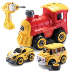 Top Race Truck Toy With Drill Take Apart Trucks Construction Set Converts To Remote