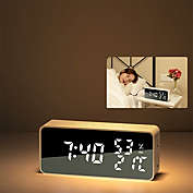 Infinity Merch Smart APP LED Digital Alarm Clock with 100 Colors in White