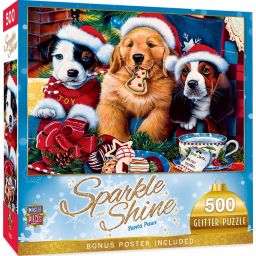 MasterPieces 500 Piece Glitter Christmas Jigsaw Puzzle - Santa Paws - 15