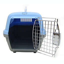 YML  Outdoor Pet Travel Small Plastic Carrier For Small Animal In Blue Color