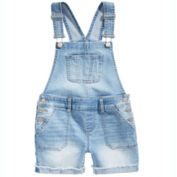 Imperial Star Big Girl&#39;s Faded Denim Shortalls Blue Size 12