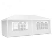 Costway 10 x 20 Feet 6 Sidewalls Canopy Tent with Carry Bag-White