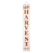 Happy Harvest Wood Porch Sign-White 9.5in