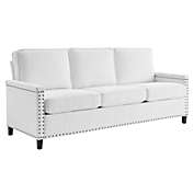 Modway Furniture Ashton Upholstered Fabric Sofa, White