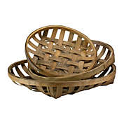 Raz Set of 3 Brown Woven Baskets 23.75"