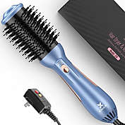 KINGA Hair Dryer Brush In One Blow Dryer Drying Straightening and Curling in Blue