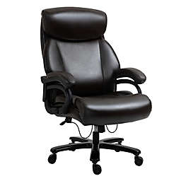 Vinsetto Big and Tall Executive Office Chair 396lbs with Wide Seat, Home High Back PU Leather Chair with Adjustable Height, Swivel Wheels, Brown