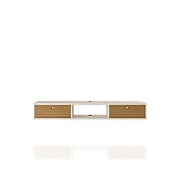 Manhattan Comfort. Liberty 62.99 Floating Office Desk in Off White and Cinnamon.