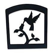 Village Wrought Iron Napkin Holder with Metal Body and Hummingbird Design, Black