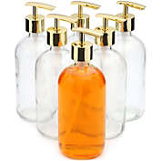 Juvale Gold Bathroom Soap Dispenser for Lotion and Liquid (16 Ounce, 6 Pack)