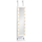 Wall Mounted Jewelry Armoire With 18 Led Bulbs