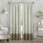 Alternate image 0 for Kate Aurora Modern Chic Geometric Tab Top Window Curtain Panels (2 Pack)- Taupe, 84 in. Long - 52 in. W x 84 in. L, Taupe