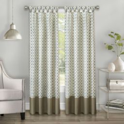 Kate Aurora Modern Chic Geometric Tab Top Window Curtain Panels (2 Pack)- Taupe, 84 in. Long - 52 in. W x 84 in. L, Taupe