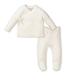 Hope & Henry Baby Sweater & Footed Legging Set (Ivory, 3-6 Months)