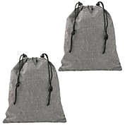 mDesign Large-Capacity Travel Bag with Draw String Closure, 2 Pack - Gray