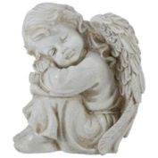 Northlight 9.5" Ivory Resting  Angel Outdoor Patio Garden Statue