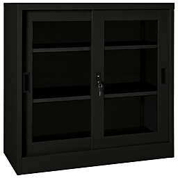 vidaXL Sliding Door Cabinet Black 35.4