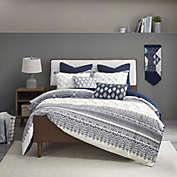 INK+IVY 100% Cotton Printed Duvet Cover Set w/ Chenille
