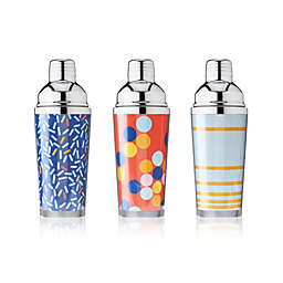 True 16 oz Assorted Pattern Cocktail Shakers by True