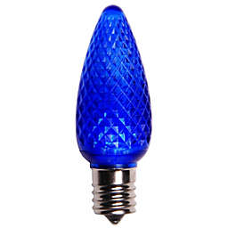 Sienna Pack of 4 Faceted Transparent Blue LED C9 Christmas Replacement Bulbs