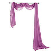 Olivia Gray Celine Decorative Sheer Curtain Scarf for Bedroom, Kitchen, Living Room, Dining Room & More - 55-inch x 216-inch - Lilac