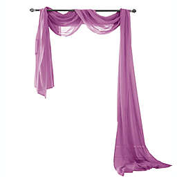 Olivia Gray Celine Decorative Sheer Curtain Scarf for Bedroom, Kitchen, Living Room, Dining Room & More - 55-inch x 216-inch - Lilac