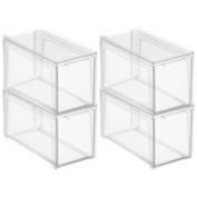mDesign Plastic Stackable Kitchen Pantry Organizer with Drawer