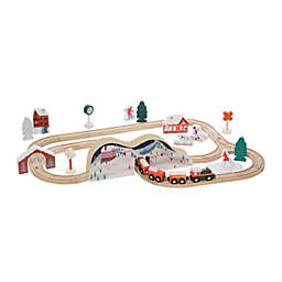 Manhattan Toy Alpine Express 49-Piece Wooden Toy Train Set