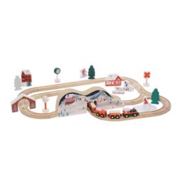 Manhattan Toy Alpine Express 49-Piece Wooden Toy Train Set