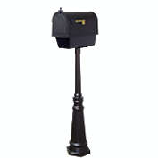 Special Lite Products Berkshire Curbside Mailbox with Newspaper Tube and Tacoma Mailbox Post with Direct Burial Kit
