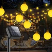 Kitcheniva 49-Foot 100 Led Globe Lights Solar String Lights, Warm White