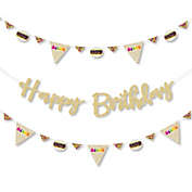 Big Dot of Happiness 70&#39;s Disco - 1970s Disco Fever Party Letter Banner Decor - 36 Cutouts & No-Mess Real Gold Glitter Happy Birthday Banner Letters