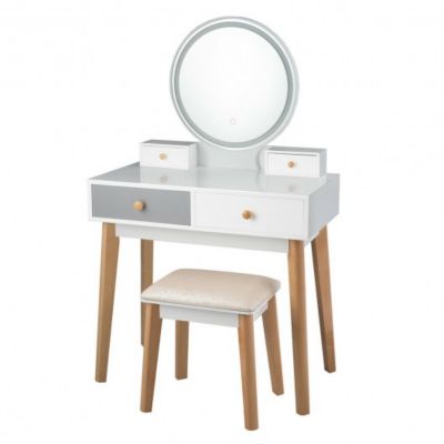 Makeup Vanity Table With Lighted Mirror, Small Vanity Mirror With Lights Desk