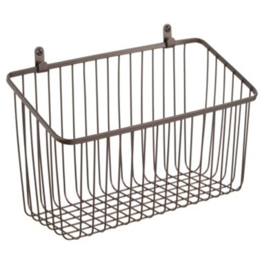 mDesign Metal Wall Mount Hanging Basket for Home Storage. View a larger version of this product image.