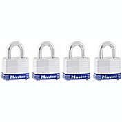 Master Lock 1-9/16-Inch Wide Keyed-Alike Padlock, 3/4-Inch Shackle, PACK OF 4