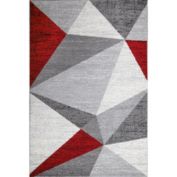 L'baiet Modern, Comtemporary Yaritza Red Geometric Area Rug