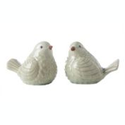 Urban Trends Collection Ceramic Sitting Bird Figurine Assortment of Two Gloss Finish Green