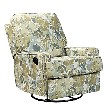 Karat Home Armanda Polyester Swivel Rocker Recliner in OLIVE. View a larger version of this product image.