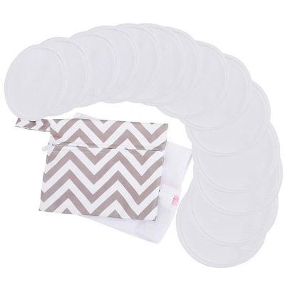 KeaBabies 14pk Reusable Nursing Pads for Breastfeeding, 4-Layers Organic Nipple Pads, Washable Breast Pads (Softwhite, X-Large 5.5")