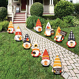 Big Dot of Happiness Fall Gnomes - Gnomes Lawn Decorations - Outdoor Autumn Harvest Party Yard Decorations - 10 Piece
