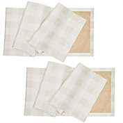Farmlyn Creek 2 Pack Buffalo Plaid Table Runner, White and Beige Check, Reversible Burlap and Cotton (14 x 72 in)
