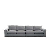 Contemporary Home Living 120" Gray European Style Four Seater Sofa